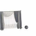 Gray Curtains With Sheer Lace Panels And Intricate Floral Patterns For Windows