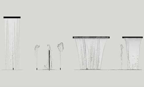 modern fountain water feature 3d model