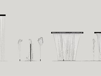 modern fountain water feature 3d model