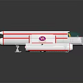 White And Red Spacecraft With Multiple Thrusters For Deep Universe Exploration Missions 3d model