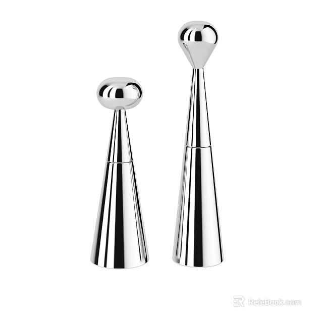 Stainless Steel Modern Kitchen Appliances With Two Different Sizes And Stylish Design 3d model 