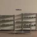 Poliform Stainless Steel Shelving Units Multiple Designs In Modern Indoor Space With Wooden Floor