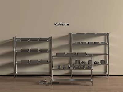 Modern Kitchen Stainless Steel Storage Rack Shelf 304 Stainless Steel Dinner Plate 3d model