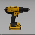 Yellow Cordless Electric Drill With Ergonomic Black Handle And Rechargeable Battery