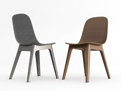 Modern Gray and Brown Dining Chairs with Sleek Design for Contemporary Home 3d model