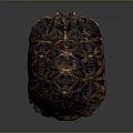 Tortoise With Intricate Brown And Black Striped Shell Pattern Design 3d model