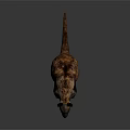 Realistic Reptile Standing With Brown Yellow Scales On Gray Background