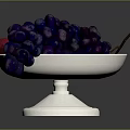 Fresh Mixed Fruits in a White Bowl with Bananas Apples Plums Grapes and Pears