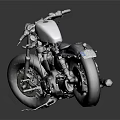 Vintage White and Black Motorcycle With Shiny Engine and Classic Black Wheels