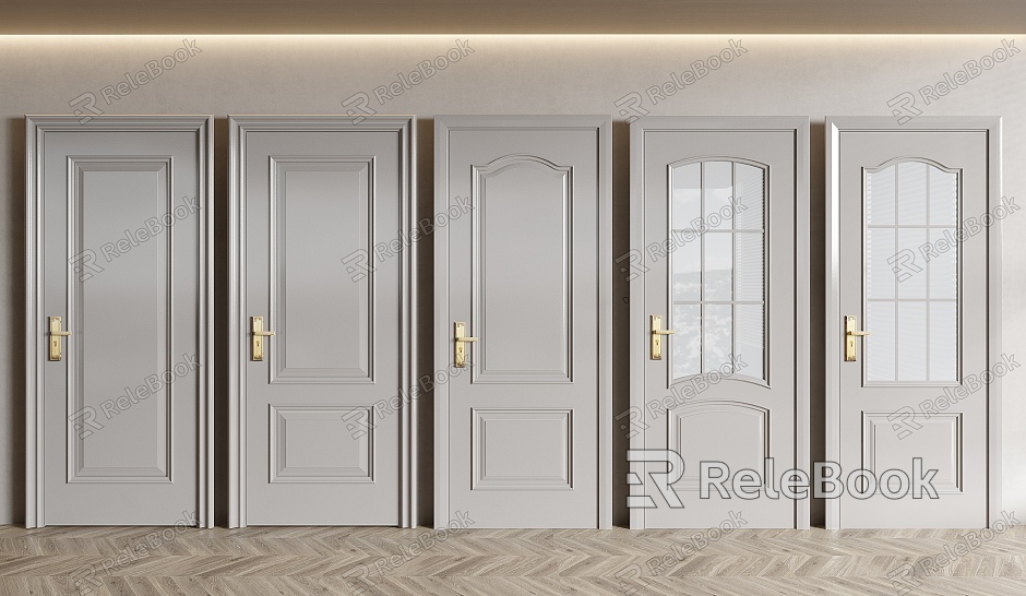 American Style Door Single Door Room Door Bedroom Door Swing Door Toilet Door model