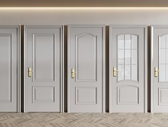 American Style Door Single Door Room Door Bedroom Door Swing Door Toilet Door 3d model