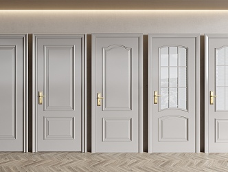 American Style Door Single Door Room Door Bedroom Door Swing Door Toilet Door 3d model