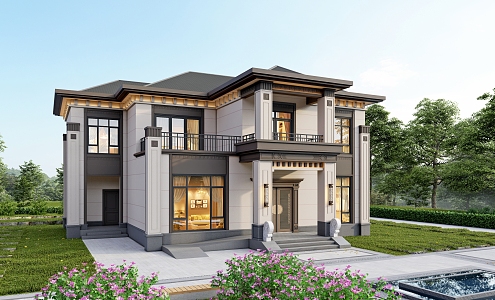 New Chinese Villa 3d model