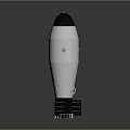 Silver Missile Weapon with Black Top and Base Stand Structure and Green Component Details