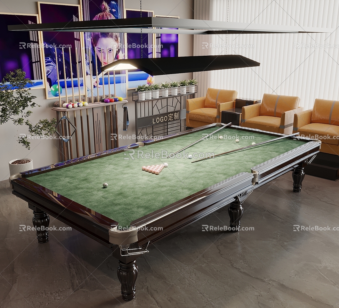 Billiards Table Billiards Equipment Joe's Billiards Table Billiards Room Leisure Chair 3d model