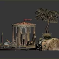 Shanzhai Gate Dwarf Mountain Gate Cartoon Mountain Gate Ancient Gate Mountain Gate 3d model