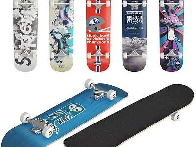 Colorful Skateboards With Unique Graphics And Durable Decks For Sports Enthusiasts 3d model