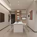 Modern Living and Dining Room Interior With Sofa Coffee Table TV and Decorative Plants