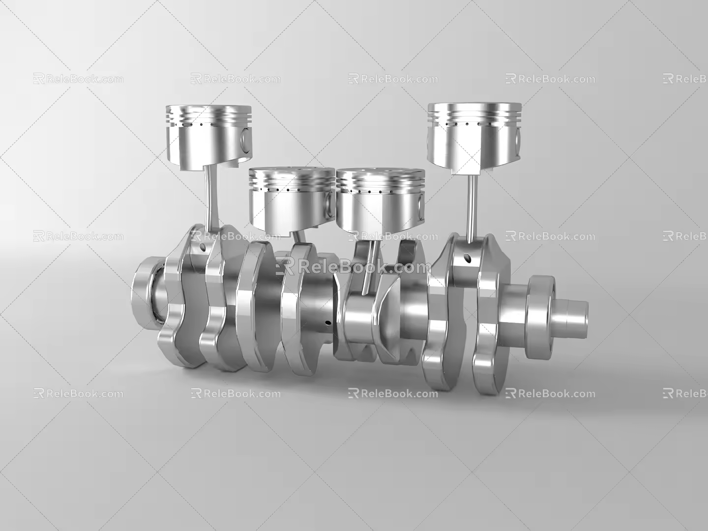 Modern engine analysis diagram linkage shaft camshaft 3d model