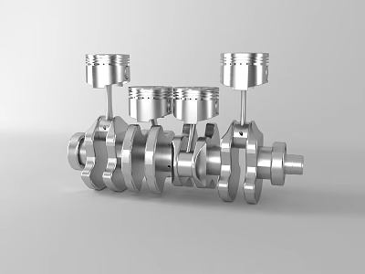 Industrial Equipment Crankshaft With Pistons And High Precision Metal Engine Components 3d model
