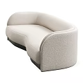 Modern Beige Curved Sectional Sofa With Black Base And Soft Fabric Design 3d model