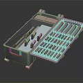 Weapon Storage Case In Gray With Organized Multiple Weapon Components And Compartments 3d model
