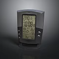 Gray Digital Weather Station Clock with Time Date Temperature Humidity and Weather