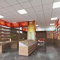 Tobacco and Alcohol Store Interior Featuring Shelves Products Wooden Counter Glass Display Case And Bright Lighting