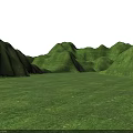 Tranquil Park Landscape With Lush Green Grassland And Rolling Green Hills
