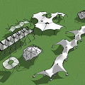 Modern Tensile Membrane Architectural Designs With Various Shapes And Outdoor Applications