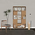 Nordic Bookshelf Solid Wood Bookshelf 3d model