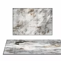 Soft Textured Square Rug In Gray And Brown Abstract Design For Contemporary Living Room
