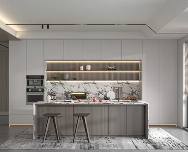 Open kitchen Modern kitchen 3d model