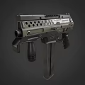 Modern Tactical Weapon Design With Barrel Grip And Metal Construction Features 3d model