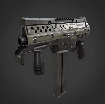 Modern Tactical Weapon Design With Barrel Grip And Metal Construction Features 3d model Modern Tactical Weapon Design With Barrel Grip And Metal Construction Features 3d model