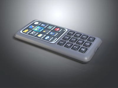 Sleek Digital Mobile Device With Touch Screen Display And Physical Keyboard Showing App Icons 3d model