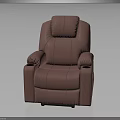 Pink Leather Recliner Chair With Comfortable Armrests And Cup Holders