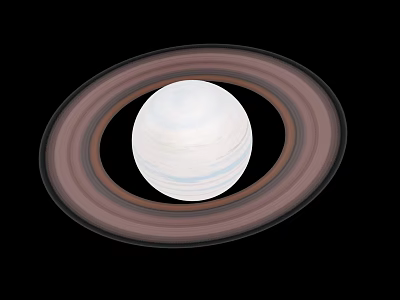 Saturn With Bright White Surface And Prominent Ring System In Space 3d model