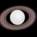 Saturn With Bright White Surface And Prominent Ring System In Space