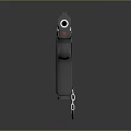 Tactical Metallic Pistol Featuring Black Grip Red Accent And Sleek Design