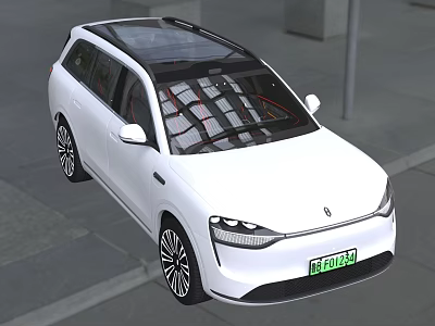 White Electric SUV With Panoramic Sunroof Modern Design And Black Alloy Wheels 3d model