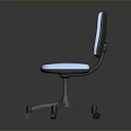 Modern Office Chair With Blue Cushioned Seat Backrest And Five Wheel Base