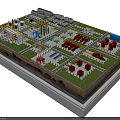 Aerial View Planning of Industrial Facility With Multi colored Buildings Green Areas and Layout Design