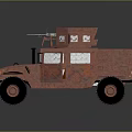 Copper Red Armored Military Style Off Road Truck With Detailed Design Features