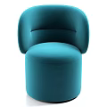 Teal Modern Rounded Upholstered Accent Chair With Comfortable Design And Contemporary Style