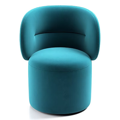 Teal Modern Rounded Upholstered Accent Chair With Comfortable Design And Contemporary Style 3d model