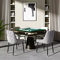 Modern Mahjong Table and Chair Mahjong Table and Chair Combination 3d model