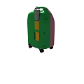Pink Green Compact Portable Appliance With Control Panel And Wheels 3d model