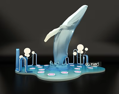 Modern Meichen Whale Meichen 3d model
