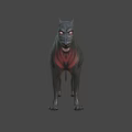 Fierce Black Wolf Game Movie Character With Red Eyes And Sharp Teeth